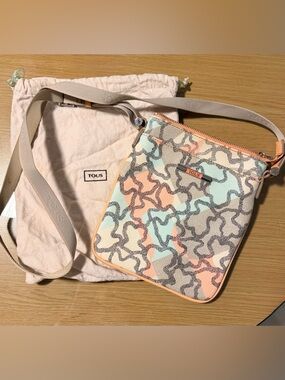 TOUS Pastel Abstract Crossbody Bag in Mint & Peach
